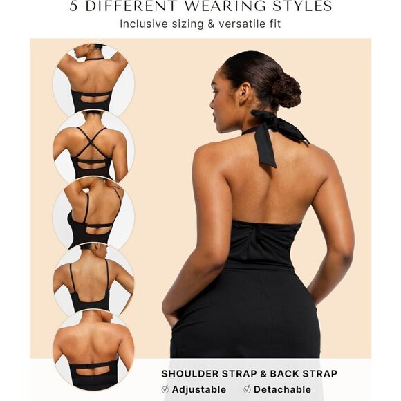 Strapless Shapewear Deep Plunge Corset Tummy Control Backless Bodysuit for Women - Picture 2 of 6